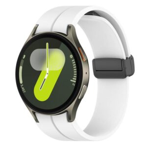 Λουράκι Samsung Galaxy Watch FE / 7 / 6 / 5 / 4 Silicone Solid Color - White