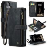 CaseMe C30 iPhone 16 Card Slots Zipper Wallet Θήκη Βιβλίο - Black