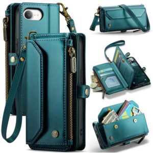 CaseMe C36 iPhone 16e Zipper Wallet RFID Anti-theft Θήκη Βιβλίο - Blue