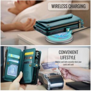 CaseMe C36 iPhone 16e Zipper Wallet RFID Anti-theft Θήκη Βιβλίο - Blue