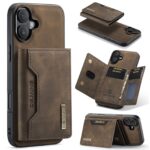 DG.MING iPhone 16 M2 Series 3-Fold Wallet Card Θήκη Δερματίνης - Dark Brown