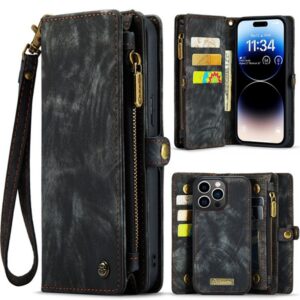 CaseMe 008 iPhone 15 Pro Max Detachable Multifunctional Θήκη Βιβλίο - Black