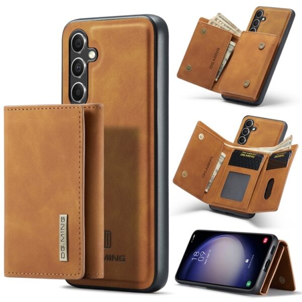 DG.MING M2 Series Samsung Galaxy A35 5G 3-Fold Wallet Card Θήκη Δερματίνης - Brown