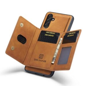 DG.MING M2 Series Samsung Galaxy A35 5G 3-Fold Wallet Card Θήκη Δερματίνης - Brown