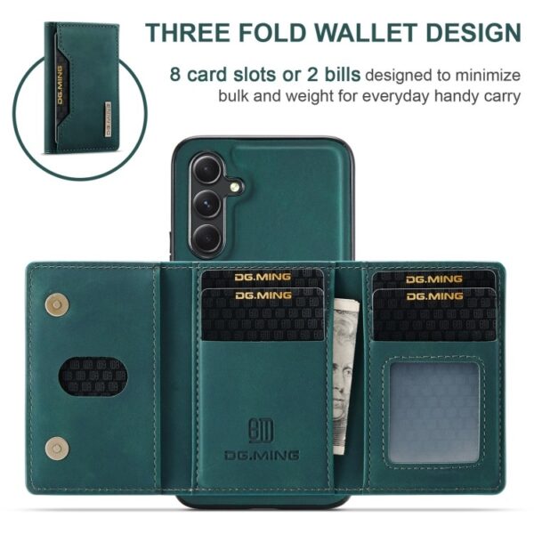 DG.MING M2 Series Samsung Galaxy A35 5G 3-Fold Wallet Card Θήκη Δερματίνης - Green
