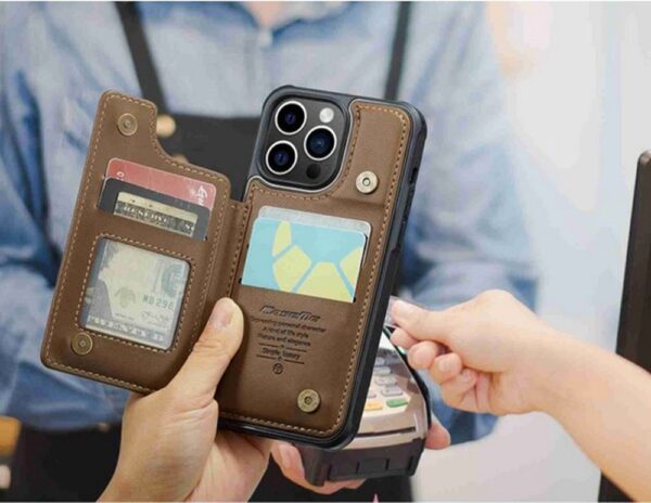 CaseMe C22 iPhone 15 Pro Max Card Wallet RFID Θήκη Δερματίνης - Brown
