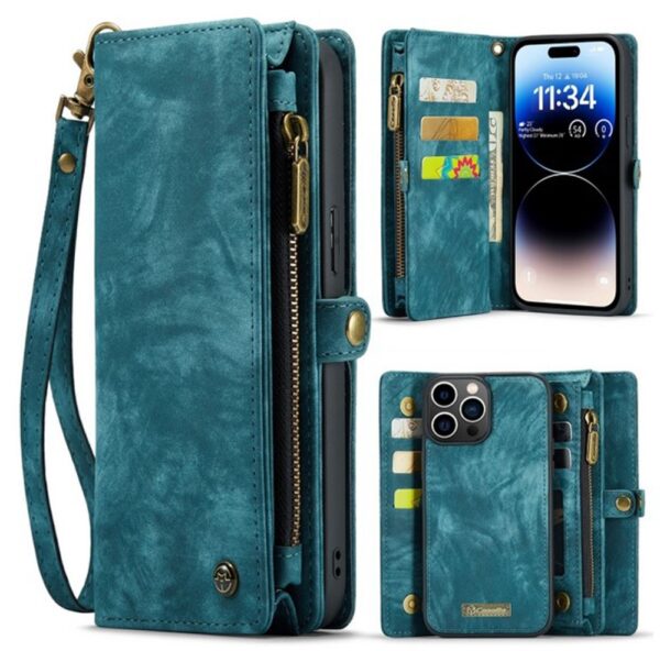 CaseMe 008 iPhone 15 Pro Max Detachable Multifunctional Θήκη Βιβλίο - Blue