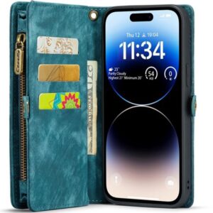 CaseMe 008 iPhone 15 Pro Max Detachable Multifunctional Θήκη Βιβλίο - Blue