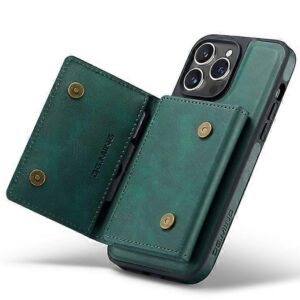 DG.MING M5 Series iPhone 16 Pro Zip RFID Multi - Card Detachable Θήκη Δερματίνης - Green