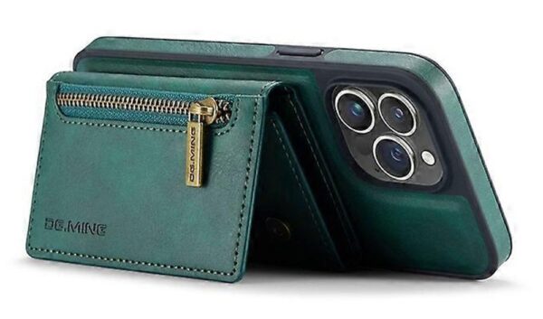 DG.MING M5 Series iPhone 16 Pro Zip RFID Multi - Card Detachable Θήκη Δερματίνης - Green