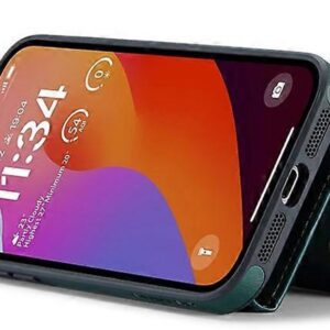 DG.MING M5 Series iPhone 16 Pro Zip RFID Multi - Card Detachable Θήκη Δερματίνης - Green