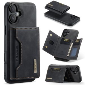 DG.MING iPhone 16 M2 Series 3-Fold Wallet Card Θήκη Δερματίνης - Black