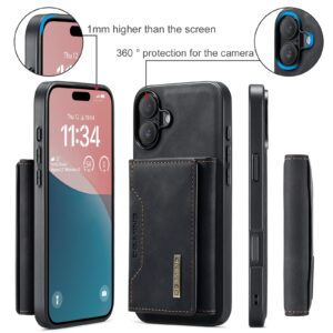 DG.MING iPhone 16 M2 Series 3-Fold Wallet Card Θήκη Δερματίνης - Black