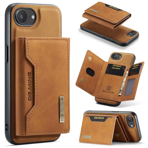 DG.MING M2 Series iPhone 16e 3-Fold Wallet Card Θήκη Δερματίνης - Brown DG.MING M2 Series iPhone 16e 3-Fold Wallet Card Θήκη Δερματίνης - Brown