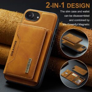 DG.MING M2 Series iPhone 16e 3-Fold Wallet Card Θήκη Δερματίνης - Brown