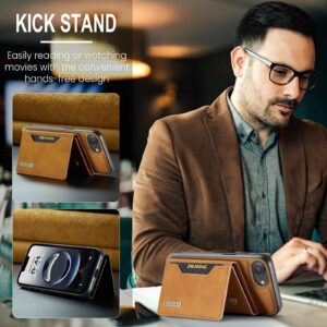 DG.MING M2 Series iPhone 16e 3-Fold Wallet Card Θήκη Δερματίνης - Brown