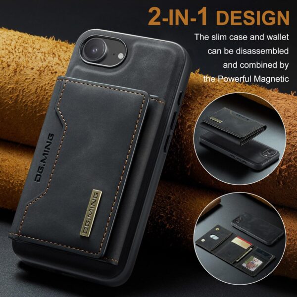 DG.MING M2 Series iPhone 16e 3-Fold Wallet Card Θήκη Δερματίνης - Black