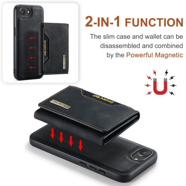 DG.MING M2 Series iPhone 16e 3-Fold Wallet Card Θήκη Δερματίνης - Black
