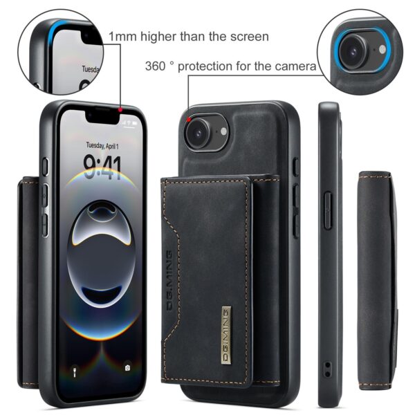 DG.MING M2 Series iPhone 16e 3-Fold Wallet Card Θήκη Δερματίνης - Black