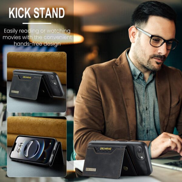 DG.MING M2 Series iPhone 16e 3-Fold Wallet Card Θήκη Δερματίνης - Black