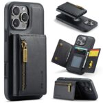DG.MING M5 Series iPhone 16 Pro Zip RFID Multi - Card Detachable Θήκη Δερματίνης - Black