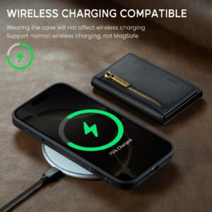 DG.MING M5 Series iPhone 16 Pro Zip RFID Multi - Card Detachable Θήκη Δερματίνης - Black