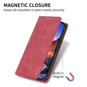 Tel1 Xiaomi Redmi A5 Magnet Horizontal Θήκη Βιβλίο - Dark Red