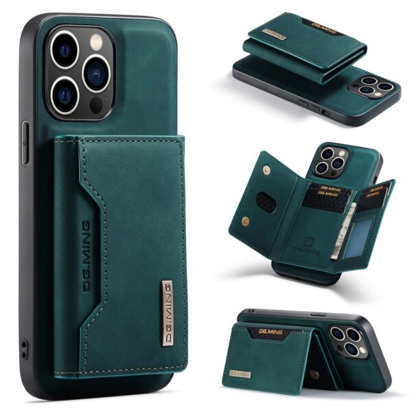DG.MING M2 Series iPhone 15 Pro 3-Fold Wallet Card Θήκη Δερματίνης - Green