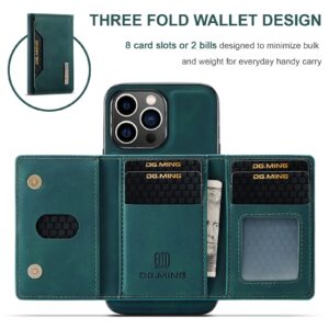 DG.MING M2 Series iPhone 15 Pro 3-Fold Wallet Card Θήκη Δερματίνης - Green