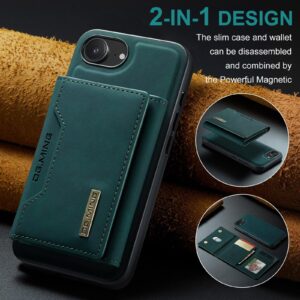DG.MING M2 Series iPhone 16e 3-Fold Wallet Card Θήκη Δερματίνης - Green