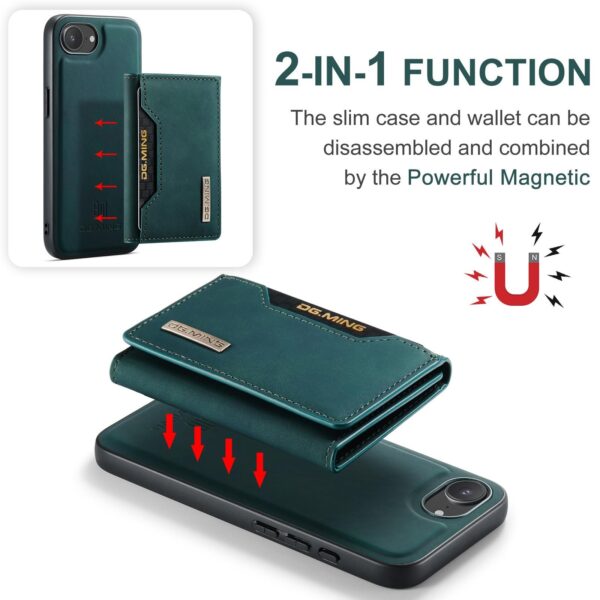 DG.MING M2 Series iPhone 16e 3-Fold Wallet Card Θήκη Δερματίνης - Green