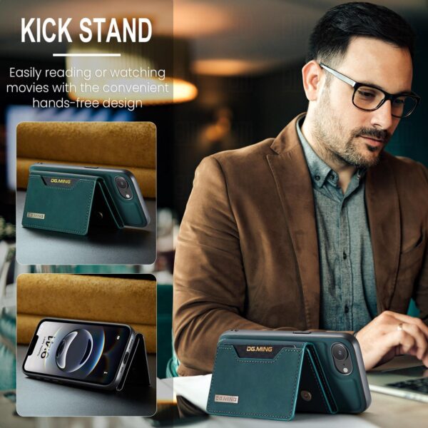 DG.MING M2 Series iPhone 16e 3-Fold Wallet Card Θήκη Δερματίνης - Green