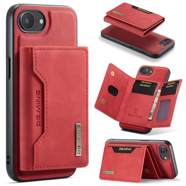 DG.MING M2 Series iPhone 16e 3-Fold Wallet Card Θήκη Δερματίνης - Red DG.MING M2 Series iPhone 16e 3-Fold Wallet Card Θήκη Δερματίνης - Red