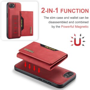DG.MING M2 Series iPhone 16e 3-Fold Wallet Card Θήκη Δερματίνης - Red