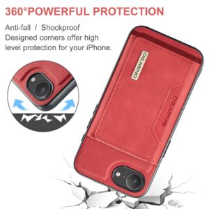 DG.MING M2 Series iPhone 16e 3-Fold Wallet Card Θήκη Δερματίνης - Red