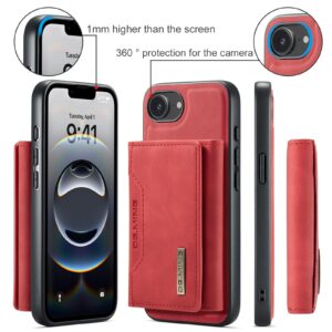 DG.MING M2 Series iPhone 16e 3-Fold Wallet Card Θήκη Δερματίνης - Red