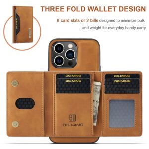 DG.MING M2 Series iPhone 15 Pro 3-Fold Wallet Card Θήκη Δερματίνης - Brown