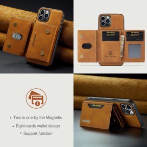 DG.MING M2 Series iPhone 15 Pro 3-Fold Wallet Card Θήκη Δερματίνης - Brown