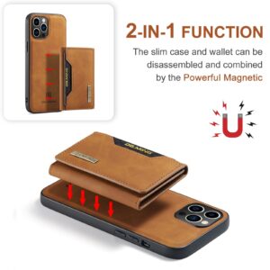 DG.MING M2 Series iPhone 15 Pro 3-Fold Wallet Card Θήκη Δερματίνης - Brown