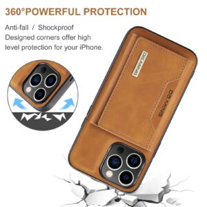 DG.MING M2 Series iPhone 15 Pro 3-Fold Wallet Card Θήκη Δερματίνης - Brown
