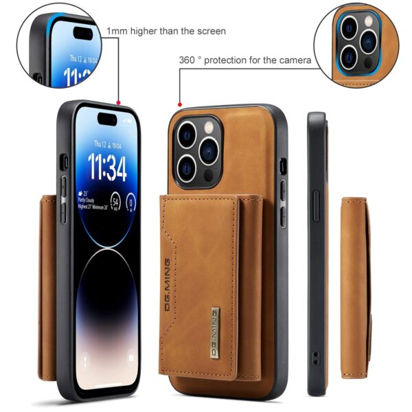 DG.MING M2 Series iPhone 15 Pro 3-Fold Wallet Card Θήκη Δερματίνης - Brown