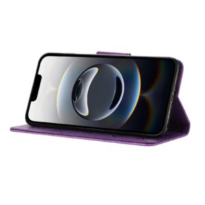 Tel1 iPhone 16e Butterfly Flowers Θήκη Βιβλίο - Purple
