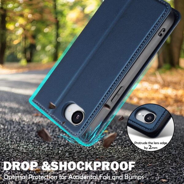 LC.IMEEKE iPhone 16e Flip Vintage Θήκη Βιβλίο - Blue