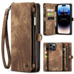 CaseMe 008 iPhone 15 Pro Max Detachable Multifunctional Θήκη Βιβλίο - Brown