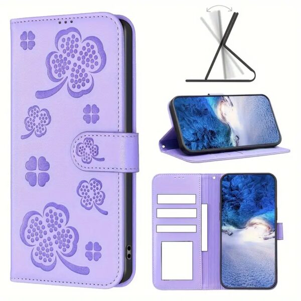 Tel Samsung Galaxy A35 5G Flowers Θήκη Βιβλίο - Purple