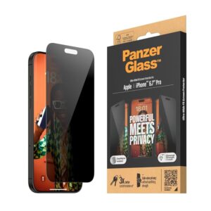 iPhone 15 Pro Max Προστασία Οθόνης Φιμέ Panzer Glass® Ultra-Wide Fit Privacy Full Glue Tempered Glass