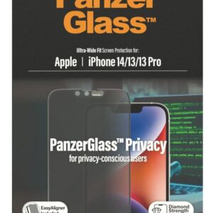 iPhone 14 / 13 / 13 Pro / 16e Προστασία Οθόνης Φιμέ Panzer Glass™ Privacy Full Glue Tempered Glass