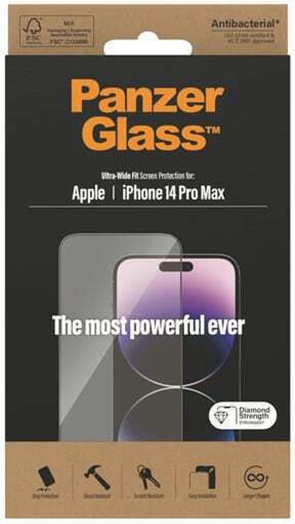 iPhone 14 Pro Max Προστασία Οθόνης με Μαύρο Περίγραμμα Panzer Glass™ Full Face Tempered Glass