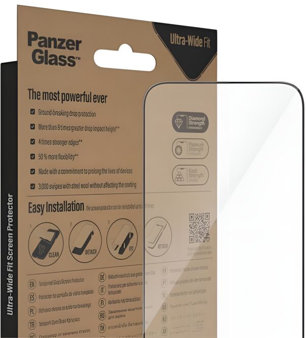 iPhone 14 Pro Max Προστασία Οθόνης με Μαύρο Περίγραμμα Panzer Glass™ Full Face Tempered Glass