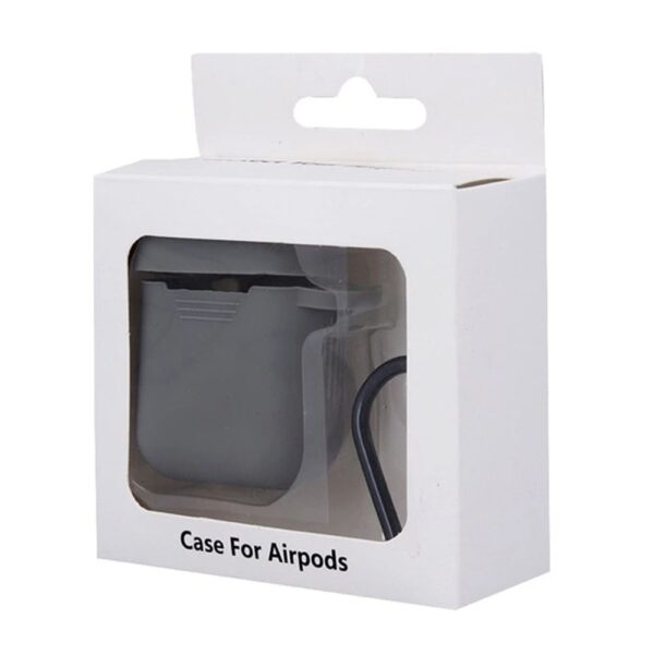 AirPods 2 Θήκη Σιλικόνης Protective Silicone Case with Hook - Grey